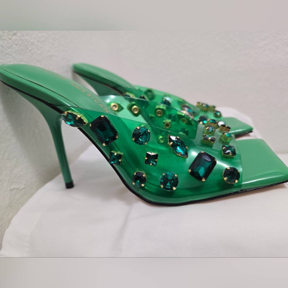 Good American Jeweled Emma Slip Heel Size 8 & 7.5 - Picture 9 of 9